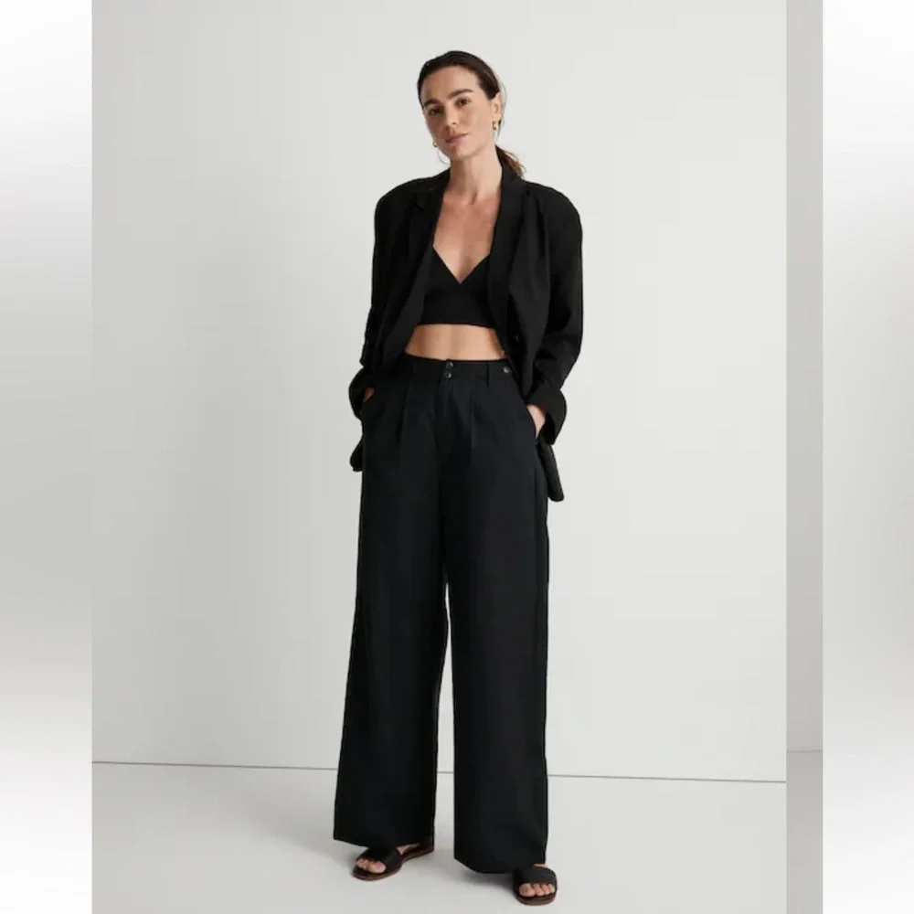 Madewell Jacket Relaxed‎ Fit Blazer in Softdrape True Black XS
